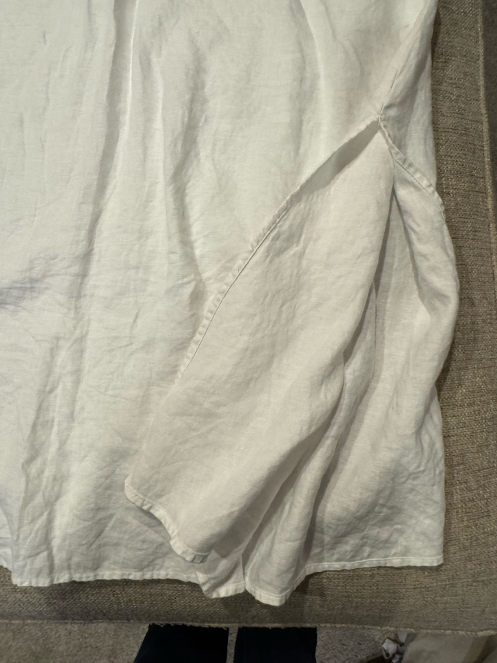 Eileen Fisher - White - 100% Organic Linen - Midi Skirt A Line - size Large / XL - Picture 4 of 12
